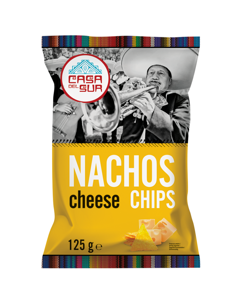 Chipsy nachos kukurydziane o smaku serowym 125 g