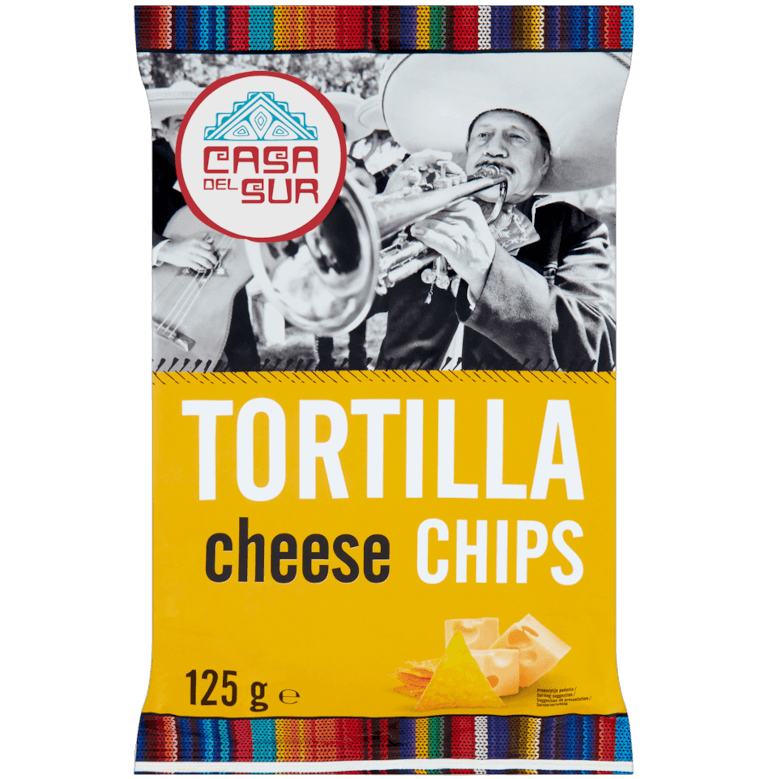 Chipsy nachos kukurydziane o&nbsp;smaku serowym 125 g
