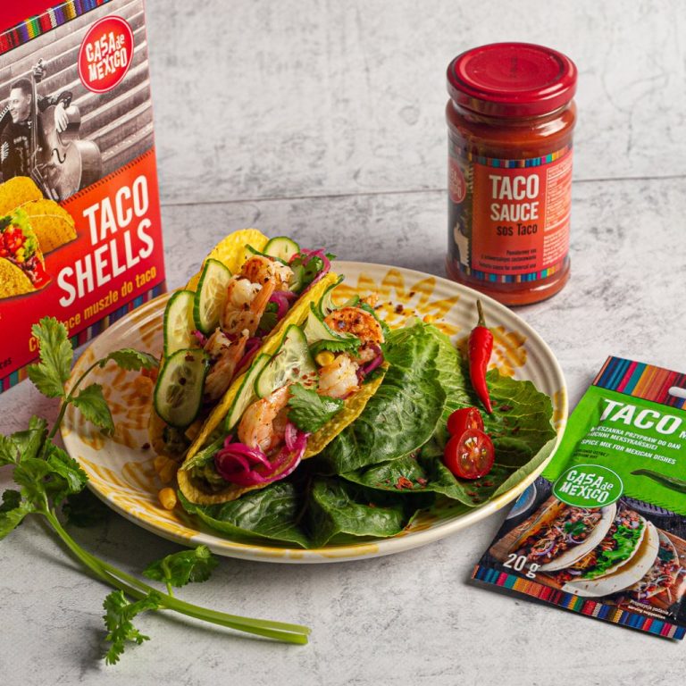 Taco z&nbsp;guacamole i&nbsp;krewetkami