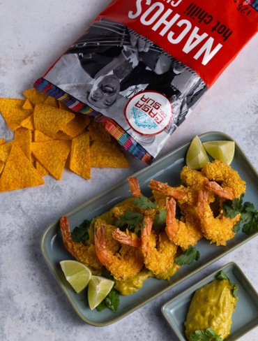 Krewetki panierowane z&nbsp;salsą guacamole